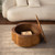 KEIKI 31.5" Round Coffee Table for Living Room, Flower-Shaped Rattan Coffee Table with Lift-Off Lid Storage