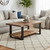 Alaterre Furniture Alpine 2-Tier Live Edge Coffee Table – 48" Solid Acacia Wood with Natural Finish, Lower Shelf Storage and Metal Frame