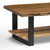 Alaterre Furniture Alpine 2-Tier Live Edge Coffee Table – 48" Solid Acacia Wood with Natural Finish, Lower Shelf Storage and Metal Frame