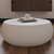 KEIKI Round Coffee Table, Mid Century Modern Tea Tables w/Marble Desktop, No Assembly Required Drum Shaped Corner Center Drink Tables