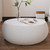 KEIKI Round Coffee Table, Mid Century Modern Tea Tables w/Marble Desktop, No Assembly Required Drum Shaped Corner Center Drink Tables