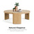 Furniture of America Carys Modern Solid Wood 2-Piece Coffee Table and End Table Set with Plinth Base for Home, Office