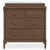 Delta Children Saint 4 Drawer Dresser with Changing Top and Interlocking Drawers, Teak Brown