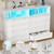 GAOMON 8 Drawer Wooden Dressers for Bedroom with Power Outlet and LED Lights, White Wood Chest of Drawers with Deep Drawer