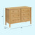 6-Drawer Double Wide Dresser with 9+ inch Drawer Extension in Honey, Greenguard Gold Certified