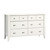 Sauder Shoal Creek Dresser, Six Drawer Storage, Oak Bedroom Dresser, Soft White Finish