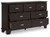 Covetown Bedroom Dresser, 62-Inch Wide 7-Drawer Storage, Dark Brown, Quick and Easy Assembly, Hardwood Solids