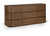 Mid-Century Modern Dresser with Rich Brown Finish, Walnut Veneer, Mix of Solid Wood and MDF, 70" W x 20" D x 32" H, Brown