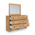 Galletyn Dresser with Mirror, Country Rustic Storage, Engineered Wood and Decorative Laminate, 6-Drawer Design for Bedroom Use