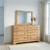Galletyn Dresser with Mirror, Country Rustic Storage, Engineered Wood and Decorative Laminate, 6-Drawer Design for Bedroom Use
