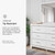 Altyra Modern Smooth-Gliding 6-Drawer Dresser and Mirror with Safety Stop, White