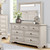 Roundhill Furniture Renova Distressed Parchment 7-Drawer Dresser with Mirror