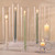Set of 6 Candlestick Holders for Taper Candles with Windproof Cylinder Covers 14" Tall Clear Glass Chimney Cover for Wedding