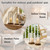 Farmhouse Hurricane Candle Holders Boho Pillar Candle Lantern Glass Wood Candle Holder Set of 2, Table Centerpieces for Living Room