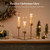 3Pcs Brass Candlestick Holders with Ribbed Glass Cylinder Cover Fluted Tall Candle Sticks Holder Decor for Table Centerpiece
