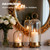 5"&4" Hurricane Glass Candle Holders, Hanging Brass Metal Candle Holder for Pillar Candles