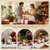 5"&4" Hurricane Glass Candle Holders, Hanging Brass Metal Candle Holder for Pillar Candles