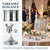 Silver Taper Candle Holders 4 Sets(12 Pcs) - Tall Metal Candlestick Holders for Table Centerpiece, Formal Dinner, Wedding