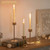 6 Pcs Gold Taper Candlestick Holders - Tall Modern Candles Stick Decor with Cylinder Shape Cover for Dinner Table Centerpiece