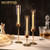 6 Pcs Gold Taper Candlestick Holders - Tall Modern Candles Stick Decor with Cylinder Shape Cover for Dinner Table Centerpiece