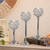 Silver Crystal Candle Holders Candlestick Holders - 2 Sets Tall Bling Bowl Candelabra Centerpieces for Dining Table