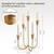 5-Arm Gold Candelabra Candle Holder Detachable Metal Taper Candleholders 17.5” Tall Cast Iron Candlestick Holders for Wedding Centerpiece