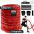 Battle Rope for Home Gym Workout - 1.5 Inch 30ft Heavy Weighted Training Exercise Ropes Fitness Equipment with Sleeve and Anchor Strap Kit for Outdoor Working Out - Red