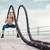 MECCANIXITY Battle Rope 30ft x 1 Inch Polyester Workout Rope Heavy Fitness Exercise Rope for Strength Training Home Gym Muscle Building, Black