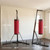 Soozier Punching Bag with Stand for Adults, 72.8"-90.9" Height Adjustable Freestanding Boxing Stand with Canvas Sandbag, Stable Triangular Base and 1" Weight Plate Storage for Home Gym MMA, Red