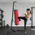 Soozier Punching Bag with Stand for Adults, 72.8"-90.9" Height Adjustable Freestanding Boxing Stand with Canvas Sandbag, Stable Triangular Base and 1" Weight Plate Storage for Home Gym MMA, Red