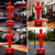 Punching Dummy, Durable Silicone Punching Bag with Large Stable Base for Adults & Kids, Freestanding Training Target for Boxing, Taekwondo, MMA, Home Gym(RED-2)