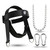 Leather Neck Harness for Weight Lifting – Adjustable Head Strap with Heavy-Duty Steel Chain & Microfiber Padding – Neck Exerciser for Bodybuilding, Boxers & Gym Workout (Black)