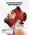 DMoose Fitness Neck Harness for Weight Lifting - Soft Padded Head & Chin Strap with 30" Heavy Duty Steel Chain - Neck Exerciser, Trainer & Strengthener to Support Injury Recovery (Red)