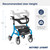 Drive Medical Nitro Sprint Foldable Rollator Walker with Seat - Lightweight Support - Large Wheels - Compact Folding Design - Adjustable Comfort - Standard Size - Blue