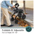 HolyHeal Walkers for Seniors, Rollator Walker with Seat and Backrest, 10" Big Wheels All Terrain, Rolling Walker Foldable Supports 350lb, Lightweight & Height Adjustable, Cane & Cup Holder, Black