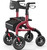 HolyHeal Walkers for Seniors, Rollator Walker with Seat and Backrest, 10" Big Wheels All Terrain, Rolling Walker Foldable Supports 350lb, Lightweight & Height Adjustable, Cane & Cup Holder, Burgundy