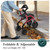HolyHeal Walkers for Seniors, Rollator Walker with Seat and Backrest, 10" Big Wheels All Terrain, Rolling Walker Foldable Supports 350lb, Lightweight & Height Adjustable, Cane & Cup Holder, Burgundy