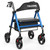Telgome Walkers for Seniors with Seat, Thickened Flat Tube Frame, Foldable Rollator 350 lbs Load, Height Adjustable,8'' Big Wheels, Rolling Walker,Blue
