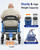 Telgome Walkers for Seniors with Seat, Thickened Flat Tube Frame, Foldable Rollator 350 lbs Load, Height Adjustable,8'' Big Wheels, Rolling Walker,Blue