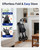 Telgome Rollator Walker with Seat, Foldable Walkers for Seniors with Seat, Thickened Frame 350 lbs Load, Height Adjustable,8'' Big Wheels, Rolling Walker,Black