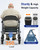 Telgome Rollator Walker with Seat, Foldable Walkers for Seniors with Seat, Thickened Frame 350 lbs Load, Height Adjustable,8'' Big Wheels, Rolling Walker,Black