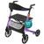 Kekoy Bariatric Rollator Walker for Seniors with Seat, 500 lbs Heavy Duty Walker, 19.5" Extra-Wide Seat, 10" All-Terrain Wheels, Adjustable Height, Foldable Rolling Walker, Hidden Brake Cables, Purple