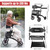 Rollator Walker for Seniors/Adults Foldable Rolling Walker with Seat 330 lbs Capacity 4 Big 8 inch Wheels Hand Grips Adjustable Height Lightweight Aluminum Walker 7205(Black)