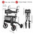 Rollator Walker for Seniors/Adults Foldable Rolling Walker with Seat 330 lbs Capacity 4 Big 8 inch Wheels Hand Grips Adjustable Height Lightweight Aluminum Walker 7205(Black)