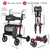 Rollator Walker for Seniors/Adults Foldable in Two Directions Rolling Walker with Seat 330 lbs Capacity 4 Big 8 inch Wheels Hand Grips Adjustable Height Lightweight Aluminum Walker 7204(Red)
