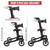 Rollator Walker for Seniors/Adults Foldable in Two Directions Rolling Walker with Seat 330 lbs Capacity 4 Big 8 inch Wheels Hand Grips Adjustable Height Lightweight Aluminum Walker 7204(Black)