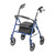 Drive Medical Rollator Walker with Seat - Stable Mobility Support - Height Adjustable - Durable Steel Frame Construction - Smooth 7.5" Wheels - Foldable - 350 Lb Limit - Blue