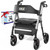 VOCIC Walkers for Seniors, Z21 Rollator Walker with Seat Supports 350lb, 8" Big Wheels for All Terrain, Ergonomic Arc Seat & 6" Ultra Backrest Foldable Walker, Dual Height Adjustment, Lightweight 2026