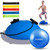kisnbld Half Balance Ball Trainer, Inflatable 19/23 Inch Half Exercise Ball with Resistance Bands and Pilates Bal, Non-Slip 660lbs Capacity Yoga Ball for Home Gym Full Body Workouts