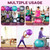 Leyndo 4 Pcs 26 Inch Yoga Exercise Ball Pilates Pregnancy Birthing Fitness Ball with Quick Pump Anti Burst for Improved Posture, Balance, Yoga, Pilates, Training(Pink Green Gray Set)